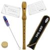 Tuyama® TFS-18D Flauto Dolce Soprano in Acero - Diteggiatura Tedesca - Flauto Dolce in Legno con Tabella delle Diteggiature e Esempi Musicali