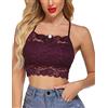 Avidlove Crop Top Donna Camilose Top Corpetto in Pizzo Canottiera Sexy Rosa S