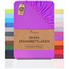 NatureMark Lenzuolo con angoli elasticizzati in jersey, in 100% cotone, in molti colori e misure, conforme all'Oeko-Tex Standard 100, 120 x 200 cm viola