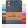 NatureMark Lenzuolo con angoli elasticizzati in jersey, in 100% cotone, in molti colori e misure, conforme all'Oeko-Tex Standard 100, 120 x 200 cm grigio antracite