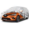 Kayme Telo Copriauto da Esterno, Compatibile con Renault Clio Schrägheck (1990-2025), Copertura a 6 Starti per Impermeabile Anti UV Anti Vento Antipolvere, Telo Copri con Cerniera e in Cotone.