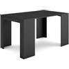 Skraut Home | Consolle allungabile | Tavolo consolle allungabile | 140 | Per 6 persone | Tavolo da pranzo | Stile moderno | Nero