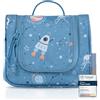 TA Trend Atelier Beauty case bambino da appendere - trousse da toilette e beauty case sostenibile in poliestere riciclato, idrorepellente, con specchio e scomparti (Spazio-Blu)