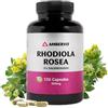 Ambervit Rhodiola Rosea Forte 500mg - 120 Capsule - Estratto Premium con 3% Salidroside | Rodiola Integratore | Buon Umore, Concentrazione e Stanchezza | Ambervit