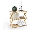 Lumaland Scaffale in bambù a 3 ripiani, pieghevole, organizer in bambù, ideale come scarpiera, in bagno e come scaffale da cucina, scaffale per decorazione, salvaspazio e senza montaggio, 50 x 25 x 46