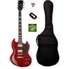 strumentimusicalitop SG Diavoletto Chitarra Elettrica Cherry Humbucker Meccaniche Tulipano Custodia