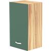Shally Dogan Pensile da Cucina Componibile a Parete, Armadio Sospeso in Legno con Anta Ripiano e Scomparti, Armadietto da Muro Spazioso e Resistente, Colore Verde (Anta Singola)