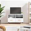 TJROO Mobile Porta TV con Cassetti Bianco Lucido 80x36x50cm Legno Multistrato y Ferro Mobile TV con Cassetti Mobili Televisione Mobile Salone Armadio TV Console TV