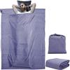 INTIRILIFE Sacco a Pelo in Poliestere Viola Scuro 115 x 210 cm - Borsa da Viaggio Leggera con Chiusura e Custodia, Perfetta per rifugi di Montagna - ostelli, Vacanze, Campeggio