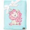 Be Mammy Coperta calda per bambini con peluche regalo per bambino con motivi 3D (Blu Polvere - Unicorno)