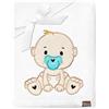 Be Mammy Coperta calda per bambini con peluche regalo per bambino con motivi 3D (Bianco - Ragazzo)