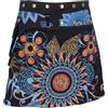 GURU SHOP Gonna fasciatoio, gonna corta Goa, cacheur, minigonna, donna, verde, cotone, taglia: 40, abbigliamento alternativo, nero/blu, 44