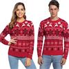 Aseniza Maglione di Natale Donna Uomo Coppia Famiglia Maglione Invernale Caldo Pullover Modello Manica Lunga Fiocco di Neve e Elk(Rosso Uomo,L)