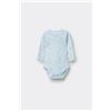 Tezenis Body Bebè Manica Lunga In 100% Cotone Stampato Azzurro