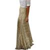 Generic Paiette Donna - Gonna Elastica in Vita Con Paillettes Dorate Elegante Slim Fit Da Vacanza Lunga Al Pavimento Femminile