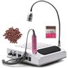 K2 Store - Fresa Per Unghie Professionale 4 in 1 Con Aspiratore da 60w e filtro lavabile con un Fresa Unghie Elettrico 30000 giri e Lampada Led 5w Bianco Freddo Con 100 Cilindri Abrasivi