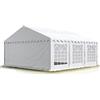 TOOLPORT Tendone per Feste 6x6 m PVC Bianco 100% Impermeabile Gazebo da Giardino Tendone da Esterno Tenda Party