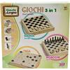Grandi Giochi GG95001 - Dama, scacchi, tria 3 in 1