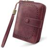 GOUNNU Portafoglio Vintage Donna Multifunzione Portafogli Donna in Pelle Morbida Tanti Scomparti Portamonete RFID Donna con 32 Slot per Carte di Credito Borsellino Donna Medio (Vino Rosso)