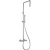 Mamoli Tuttodunpezzo sistema doccia con termostatico, doccetta ad asta e soffione doccia, 37170000002A, Tuttodunpezzo acciaio inox spazzolato [Rubinetteria Bagno > Colonne Doccia]