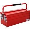 DecHome Cassetta Porta Attrezzi in Acciaio Pieghevole con 5 Vassoi 51x21x41cm Rosso