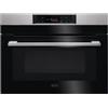 Aeg Forno da Incasso Multifunzione Elettrico Compatto Combinato Microonde 60 cm Altezza 45 cm CombiQuick Estetica inox antimpronta e superficie full glass AEG KMK761080M