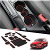 BIXUAN Fiesta8 2024 compatibile con Ford Fiesta MK8 2018 2019 2020 2021 2022 2023 2024 Tappetini in Gomma Antiscivolo per Console Centrale Bracciolo Supporto per Bevande 14 Cuciture Porta