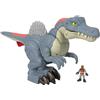 Fisher-Price Imaginext Jurassic World - Ultra Snap Spinosaurus, dinosauro di 20 cm con luci, suoni e fauci attivabili per azione d'attacco, un personaggio incluso, giocattolo per bambini, 3+ anni, HML41
