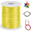 LEREATI Filo Nylon 1.5mm per Braccialetti, 100m Cordoncino Natalizio Coda di Topo, Macrame Corda per Collane Perline Gioielli Fai da Te (Giallo Limone)