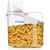 LANGMINGDE Set di Contenitori Ermetici per Alimenti, Dispensa Cucina Organizer con Coperchio Conservazione di Cereali Pasta Farina Cibo per Animali Domestici (1PC x 1.5L - Bianco)