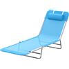 Outsunny Lettino Prendisole Pieghevole con Schienale Reclinabile e Cuscino, 182x56x24.5cm|Aosom