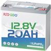 Redodo 12V 20Ah LiFePO4 Batteria, Batteria Litio da 4000+ Cicli Profondi con BMS 20A, 256Wh Energia,Perfetta per Kayak Finshfinder, Pesca su Ghiaccio, Mulinello da Pesca Elettrico, GPS, Campeggio