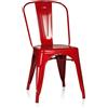 HJH Office 645021 Bistrot VANTAGGIO COMFORT da Bar Impilabile in Metallo, Pranzo Design Industriale, Rosso