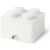 Room Copenhagen Cassettiera Mattoncino Lego 4 Bottoni, 1 Cassetto, Cassa Portaoggetti Impilabile, 4.7 L