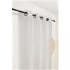 Linder - Tenda a quadri alsaziani - Finitura occhielli colore canna fucile - Colore bianco lino - 145 x 260 cm - 60% poliestere 40% cotone - Tessuto e tinto in Francia - Collezione Kelsch