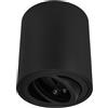 Ledvion - Faretto LED a montaggio superficiale, Rotondo, Dimmerabile, Nero ø80mm, IP20, Attacco GU10, Lampada da soffitto