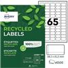 Avery Etichette adesive 100% riciclate, 38,1 x 21,2 mm, colore: Bianco