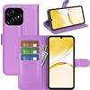 JIUNINE Cover per Realme C53 / Realme C51 / Realme Note 50, Custodia Portafoglio Libro in Pelle Sintetica Antiurto Cover Flip Case con [Carta Fessura] [Supporto Stand] [Fibbia Magnetica], Viola