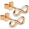 NKlaus 10x4mm Infinity Orecchini a perno placcati in oro giallo 750 18 carati Orecchini lucidi da donna 3097