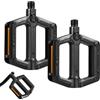 Fousenuk 2 Pezzi Pedali MTB, Pedale Antiscivolo, Pedaliera Nero Flat, Pdali con Riflettori, Pedalibici Impermeabile, Piattaforma per Bicicletta per MTB, Bici da Strada, Biciclette da Corsa
