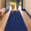 Biscpro Zerbini per Ingresso Interno,50x120cm Tappetino Antiscivolo Lavabile in Lavatrice,Zerbino d'Ingresso Polipropilene Assorbenti per Interno,Ingresso,Esterno,Corridoio,Balcone-Blu