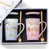 Swsdee Tazza da caffè: The Best Mama & The Best Papa, tazza in ceramica con motivo marmorizzato, regalo in ceramica per l'anniversario per mamma e papà, squisita confezione regalo (400 ml)