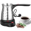 BORDEAG Macchina Da Caffè Elettrica Turca Con Maniglia, Caffettiera Elettrica 500ml Caffettiera Elettrica, Caffettiera Turca, Caffettiera Induzione,Macchina Da Caffè Turco Con In Acciaio Inox Viaggio