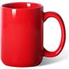 Smilatte Tazza da caffè in porcellana, 473 ml, classica, bianca, con manico grande, per tè, latte, cappuccino, rosso