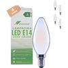 greenandco 4 lampadine a filamento LED | smerigliate | E14 C35 | 2,2 W 470 lm | sostituisce 40 W | 2700 K bianco caldo | 320° | 230 V | senza sfarfallio | Classe energetica A | non dimmerabile