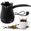 BORDEAG Caffettiera A Induzione, 500 Ml Caffettiera Turca, Caffettiera Da Campeggio, Caffettiera Elettrica Per Tè E Latte,Tacchino Per Tè Espresso(Nero)