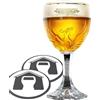 GarageBar Bicchiere da birra Grimbergen, 33 cl/mezza pinta, prodotto ufficiale, fornito con 2 tappetini antigoccia per birra