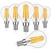 Century Light E14 Led Dimmerabile Lampadina Edison G45 6,5W= 60W Incandescenza, Bianco Caldo 2700K, 850 lumen, Filamento Edison a Goccia Classico Vintage Lampada per Lampadari, 230V, CRI80+, Pacco da 6