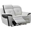 Vente-unique - Divano 2 posti relax elettrico in pelle Bianco e antracite - ANGELIQUE