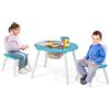 COSTWAY Set Tavolino Bambini con 2 Sedie, Set Tavolo e 2 Sedie Montessori con Borsa a Rete e Schienale Ergonomico, Mobile per Cameretta per Bambini di 3-7 anni